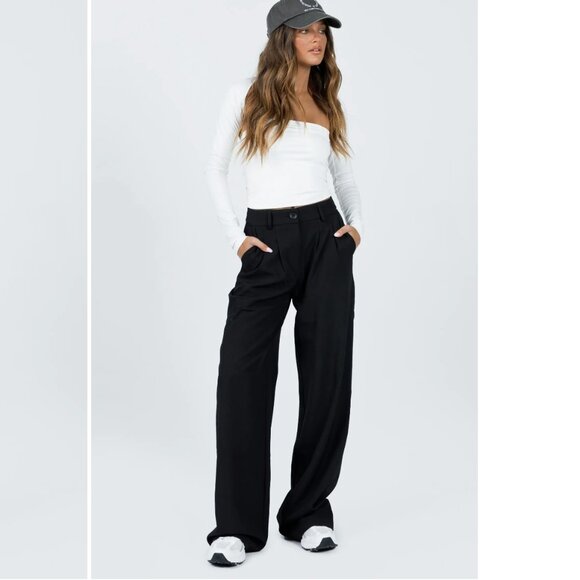 Princess Polly Pants - Princess Polly Archer wide leg black dress pants size 4